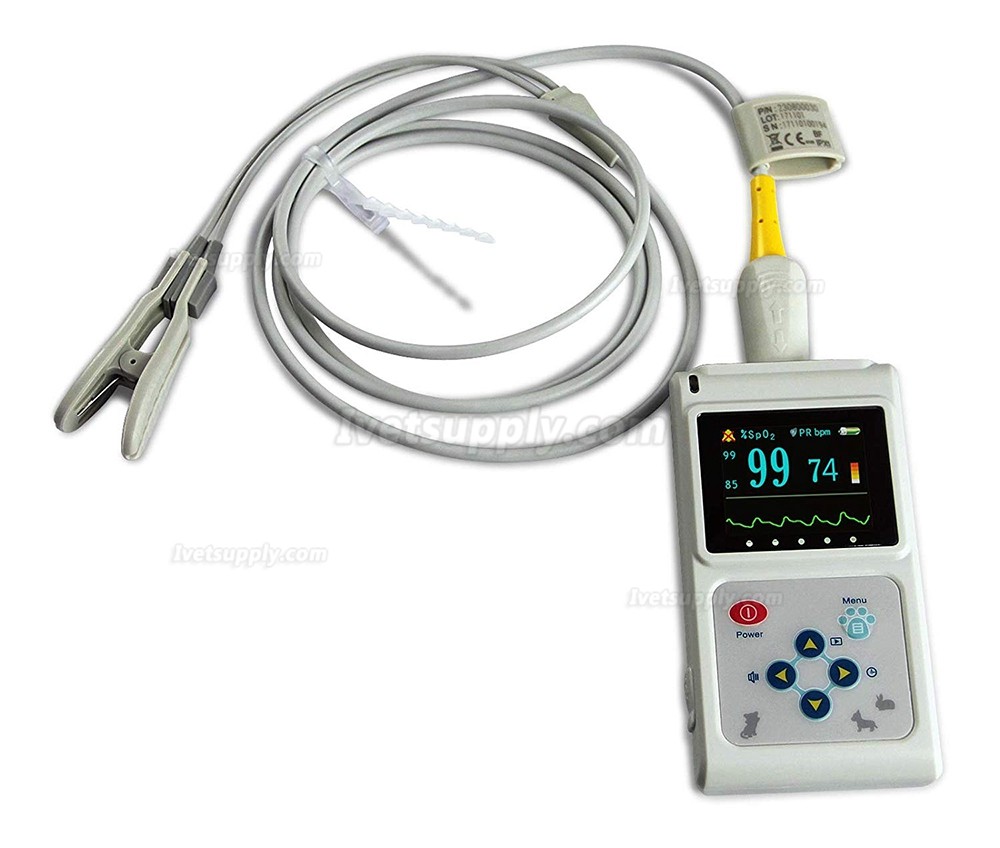 CONTEC CMS60D-VET Veterinary Pulse Oximeter Vet SPO2 Pulse Rate Monitor Ear/Tongue SPO2 Sensor