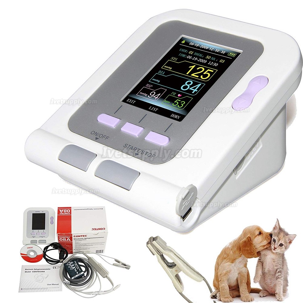 CONTEC08A-VET Veterinary/Animal  Digital Blood Pressure Monitor (NIBP+SPO2 Probe)