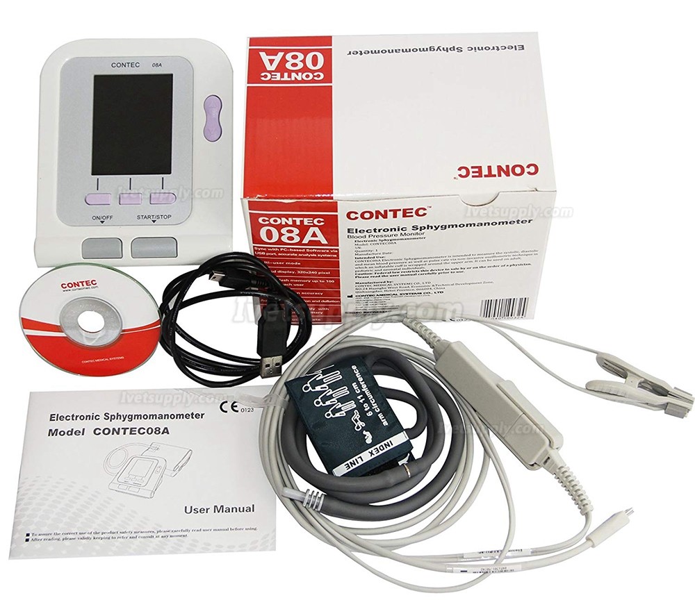 CONTEC08A-VET Veterinary/Animal  Digital Blood Pressure Monitor (NIBP+SPO2 Probe)