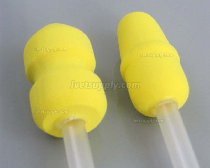 100 Pcs Veterinary Insemination Catheter Pig Artificial Insemination Rod Foam Tip W/O Handle