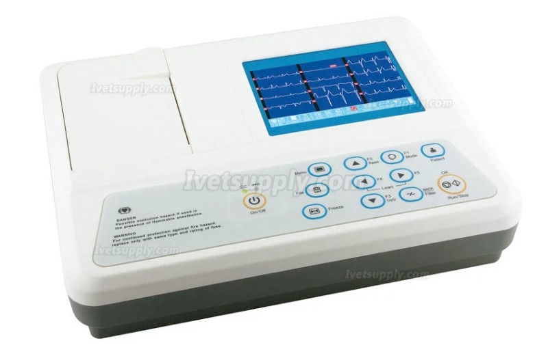 Veterinary Three Channels ECG Machine Automatic Arrythmia Analysis Medical Equipment