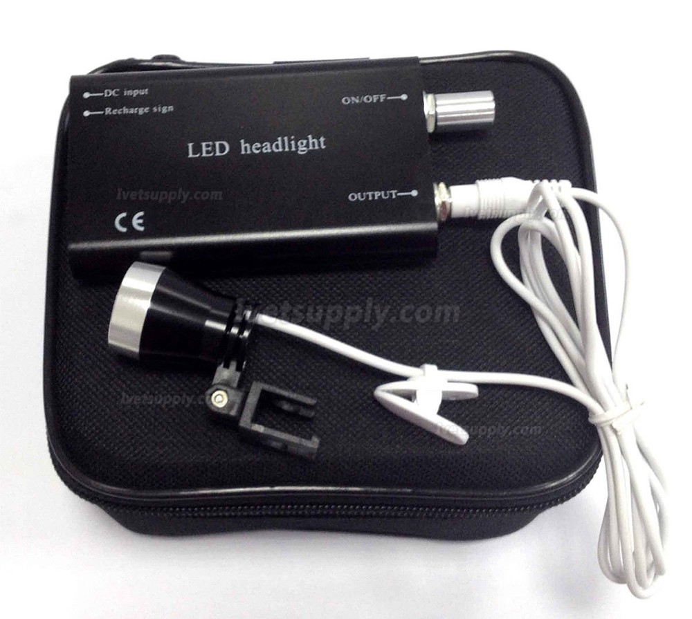 Portable Clip-on LED Head Light Lamp fit Veterinary Binocular Loupes
