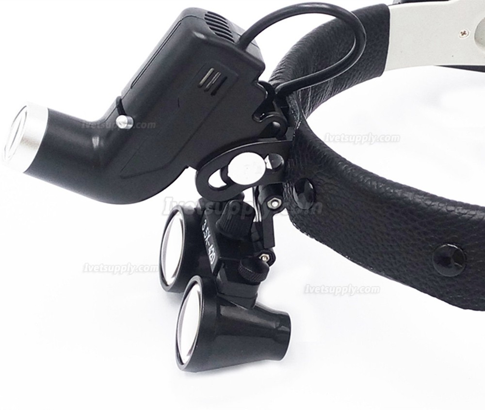 Veterinary LED Surgical Headlight + 3.5X420mm Leather Headband Loupe DY-106
