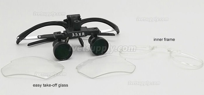Veterinary 3.5X Binocular Loupes Magnifier Antifogging Aluminum Frame DY-112