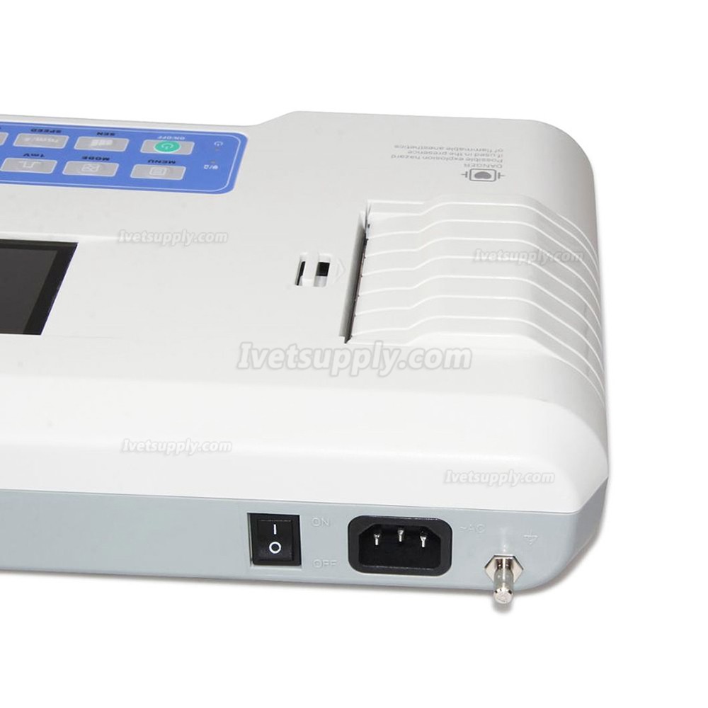 Veterinary ECG300G-VET Digital 3-Channel 12 Leads Electrocardiograph ECG /EKG