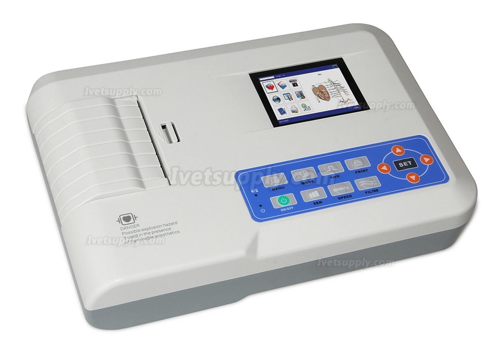 CONTEC ECG300G-VET Veterinary Digital 3-channel 12 leads Electrocardiograph ECG /EKG