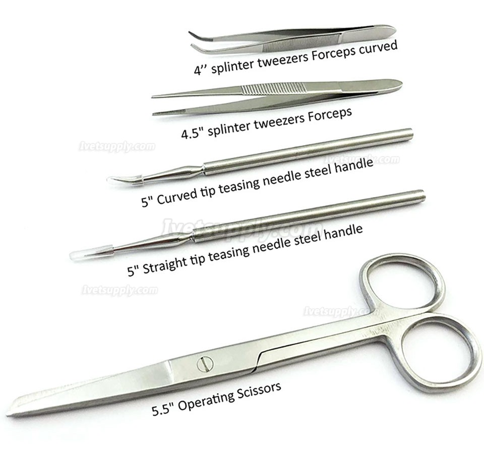 22Pcs Vet Scalpel Tool Stainless Steel Dissection Scissors Anatomical Tweezers Needle Medical Experiment tool