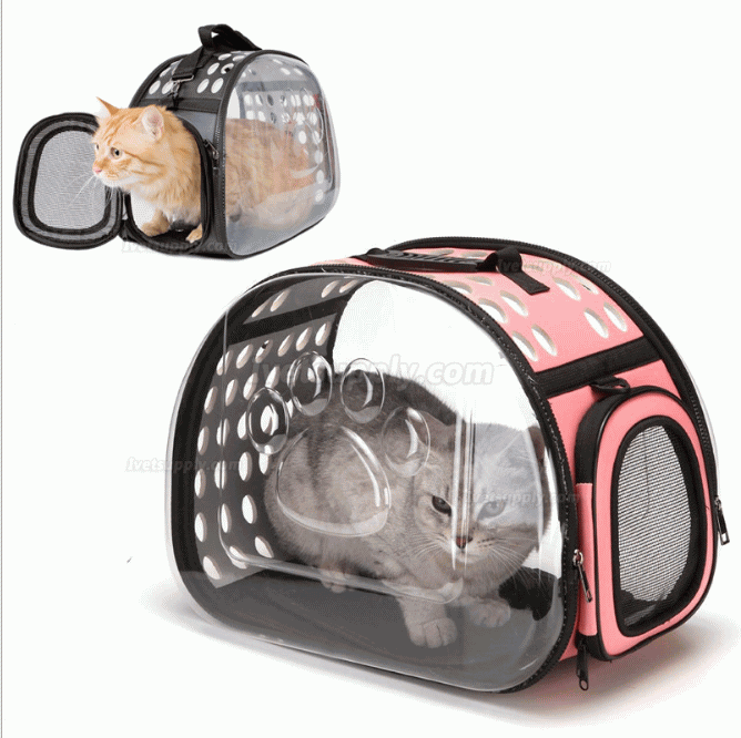 Transparent Portable Foldable Bag Soft Dog Cat Bag Pet Carrier Travel Box