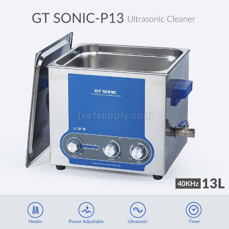 GT SONIC P-Series 2-27L 100-500W Power Adjustment Ultrasonic cleaner with Heating Function