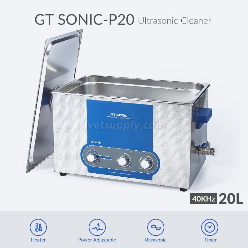 GT SONIC P-Series 2-27L 100-500W Power Adjustment Ultrasonic cleaner with Heating Function GT SONIC P-Series 2-27L 100-500W Power Adjustment Ultrasonic cleaner with Heating Function