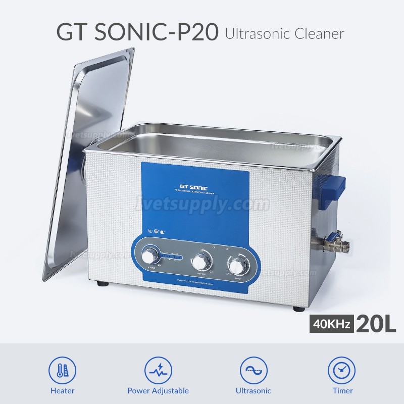 GT SONIC P-Series 2-27L 100-500W Power Adjustment Ultrasonic cleaner with Heating Function