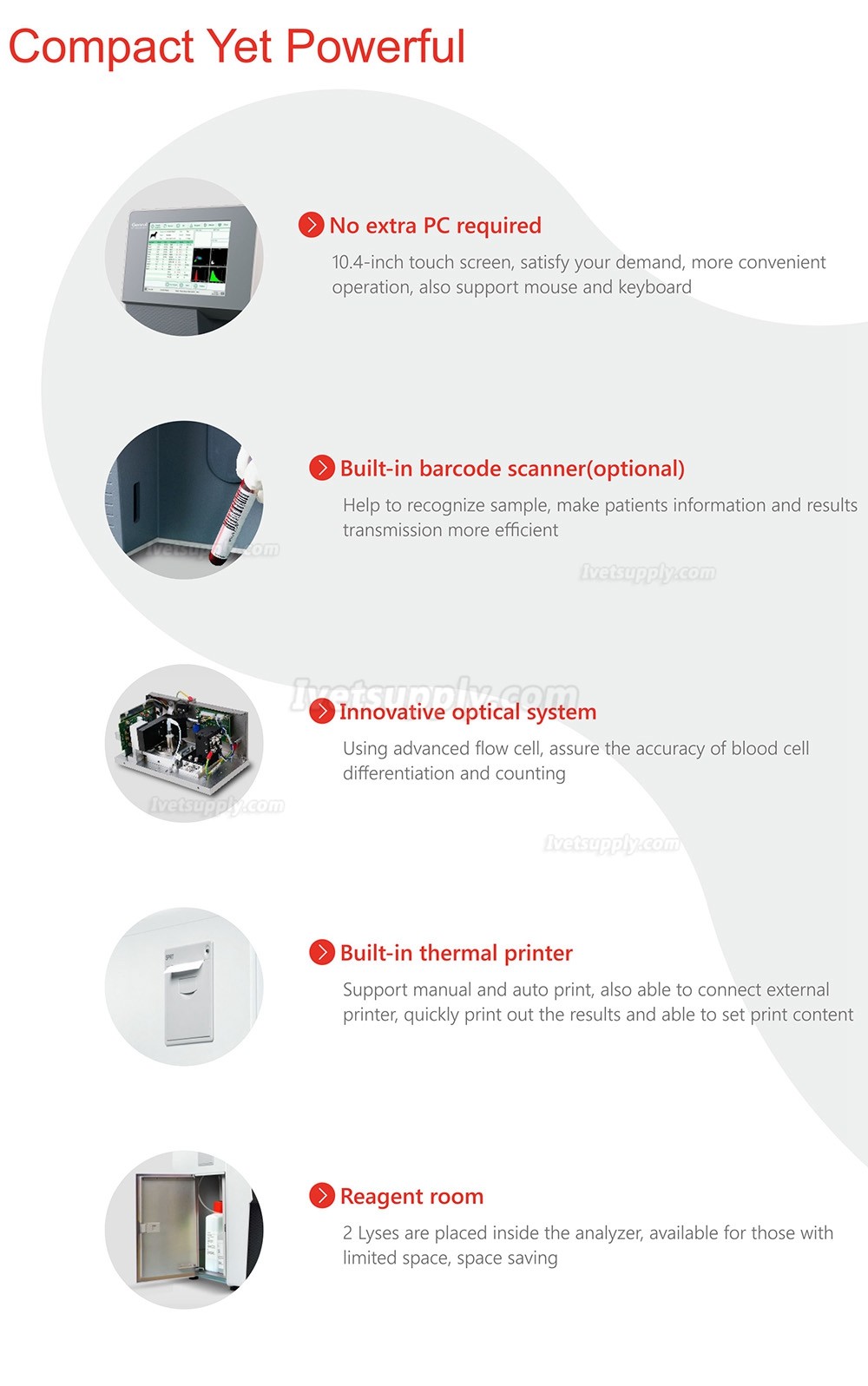 Vet Full Auto Hematology Analyzer Veterinary Blood Analyzer 5-Part HMA-6610