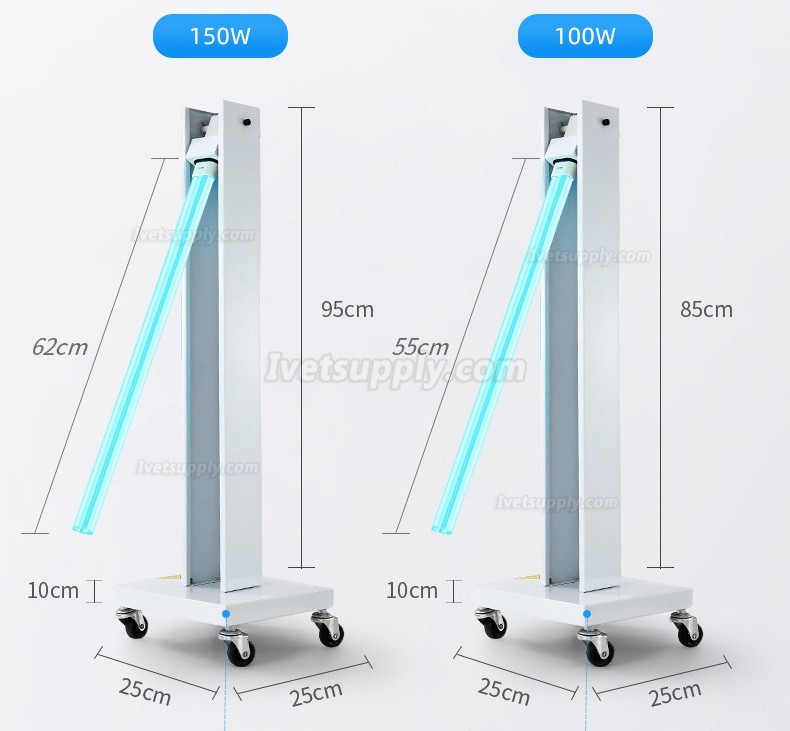 Mobile UV Sterilizer Disinfection Lamp Indoor Germicidal UV Sterilizing Light with Wheels