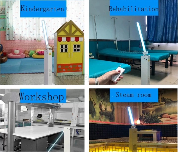 Mobile UV Sterilizer Disinfection Lamp Indoor Germicidal UV Sterilizing Light with Wheels