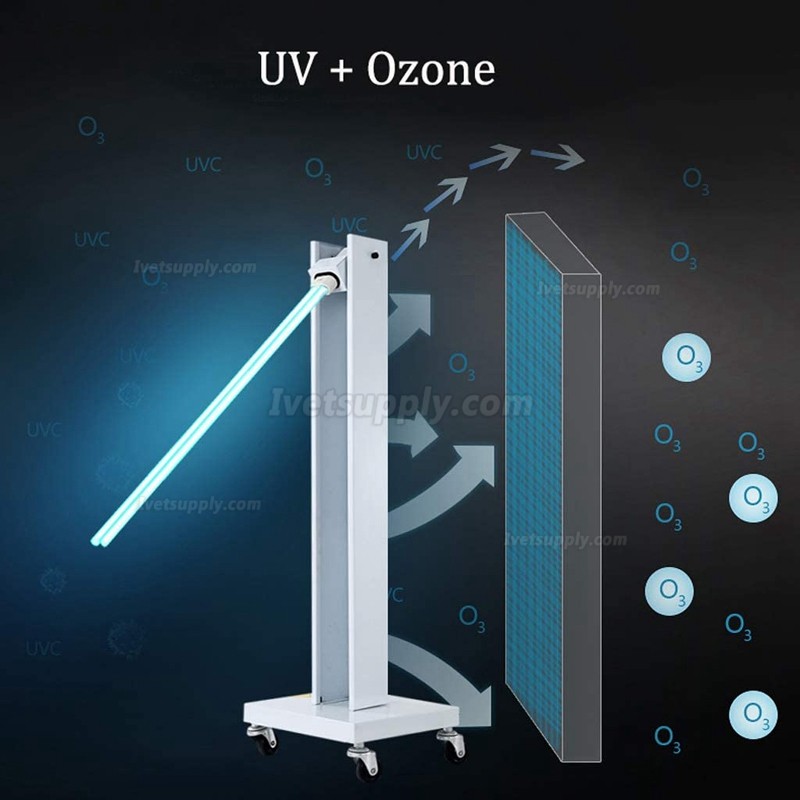 Mobile UV Sterilizer Disinfection Lamp Indoor Germicidal UV Sterilizing Light with Wheels