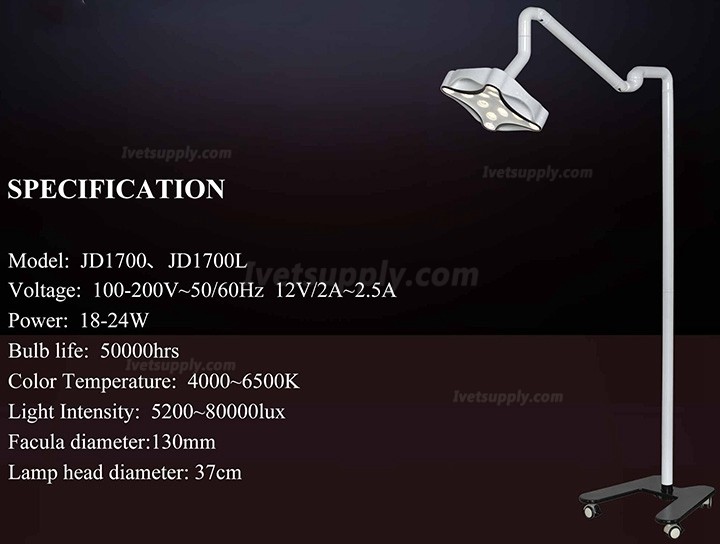 Micare JD1700L Veterinary LED Minor Surgical Lamp Shadowless Light Operation Lamp Micare JD1700L Veterinary LED Minor Surgical Lamp Shadowless Light Operation Lamp