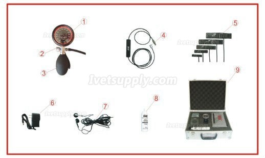 JNR DS-100 Animal Doppler Blood Pressure Meter Veterinary Blood Pressure Meter Five Cuffs JNR DS-100 Animal Doppler Blood Pressure Meter Veterinary Blood Pressure Meter Five Cuffs