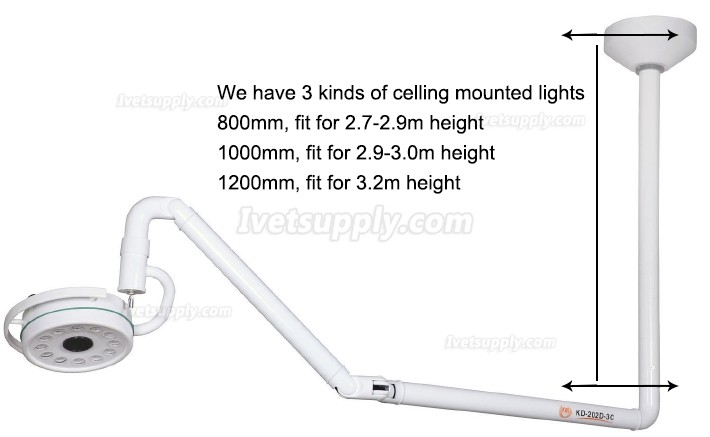KWS KD-2012D-3C 36W LED Veterinary Surgical Lighting CE Ceiling Mounted