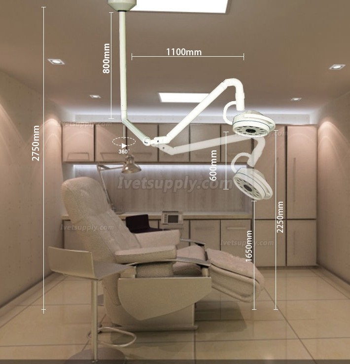 KWS KD-2012D-3C 36W LED Veterinary Surgical Lighting CE Ceiling Mounted