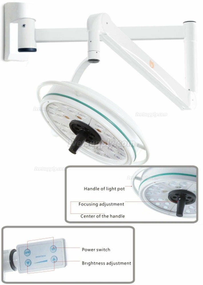 KWS KD-2036D-1 108W Wall Hanging Veterinary Surgical Shadowless Light KWS KD-2036D-1 108W Wall Hanging Veterinary Surgical Shadowless Light