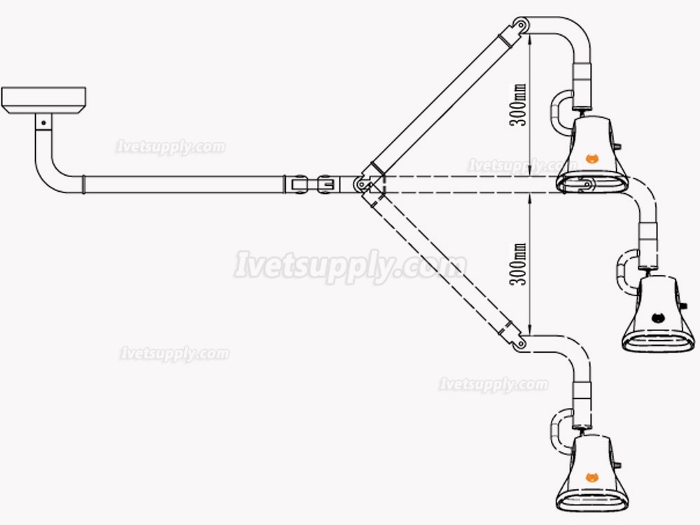 KWS KD-202B-8 21W veterinary LED hanging examination light KWS KD-202B-8 21W veterinary LED hanging examination light