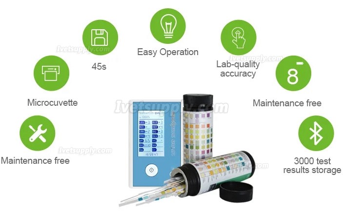 Konsung Veterinary Urine Analyzer POCT Analyzer for Dog Cat with 14 ...
