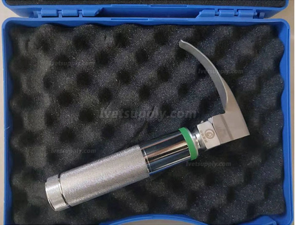Veterinary Pet Anesthesia Laryngoscope Kit LED Cold Light With 5 Size Lenses