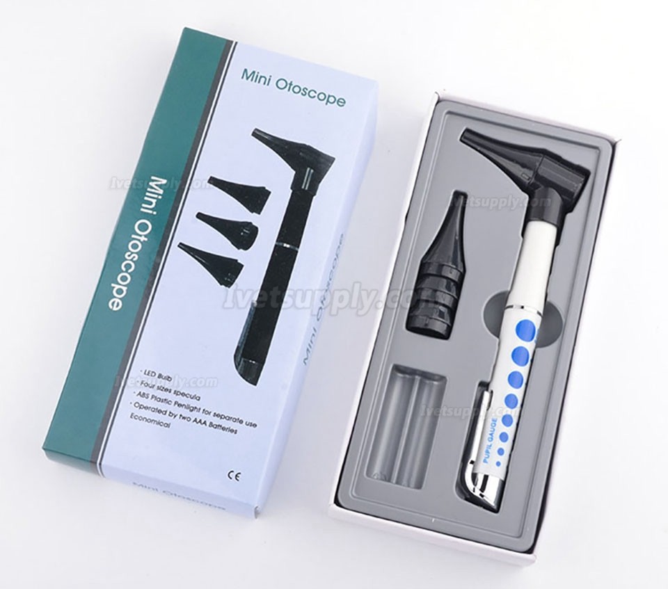 Mini Veterinary Otoscope ABS Material LED Yellow White Light Pet Animal Otoscope