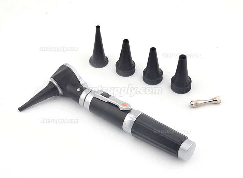 Portable Medical Veterinary Otoscope LED Lighting 2.4mm 3mm 4mm 5mm 4 Diameters