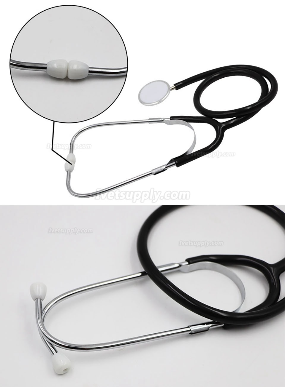 2pcs Veterinary Stethoscope Double Head Tube Vet Animal Stethoscope