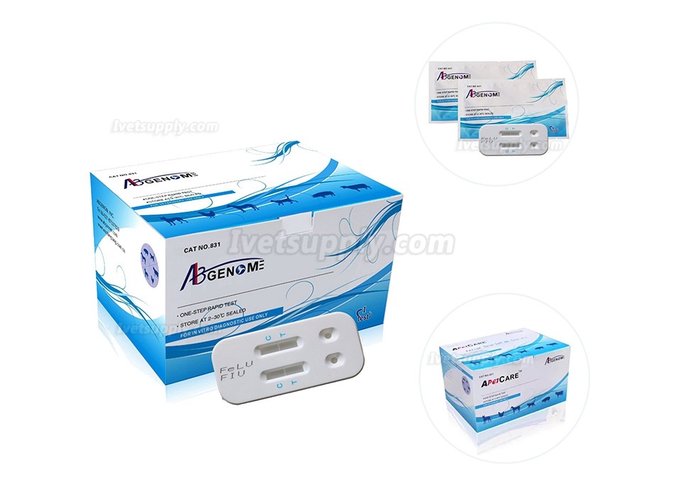 ABGENOME Veterinary Feline Combined Rapid Test Kit FIV Ab FeLV Ag Test