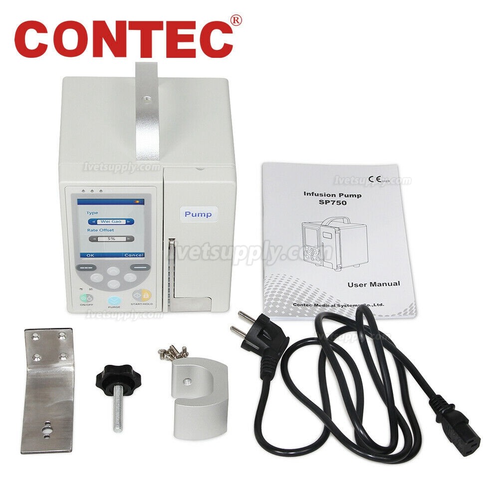 CONTEC SP750 Veterinary Volumetric Infusion Pump IV Fluid Control Syringe Pump, Alarm, LCD