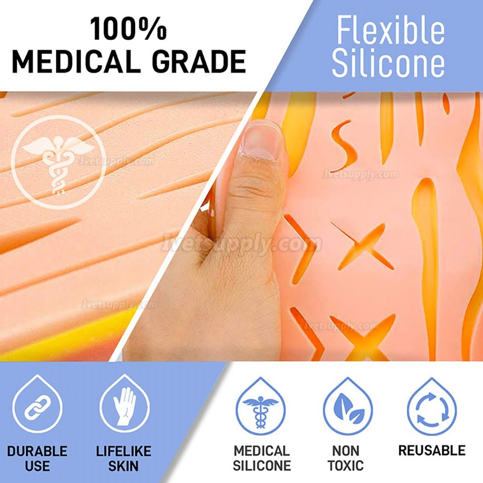 Veterinary Suture Instruments Silicone Suture Practice Tool