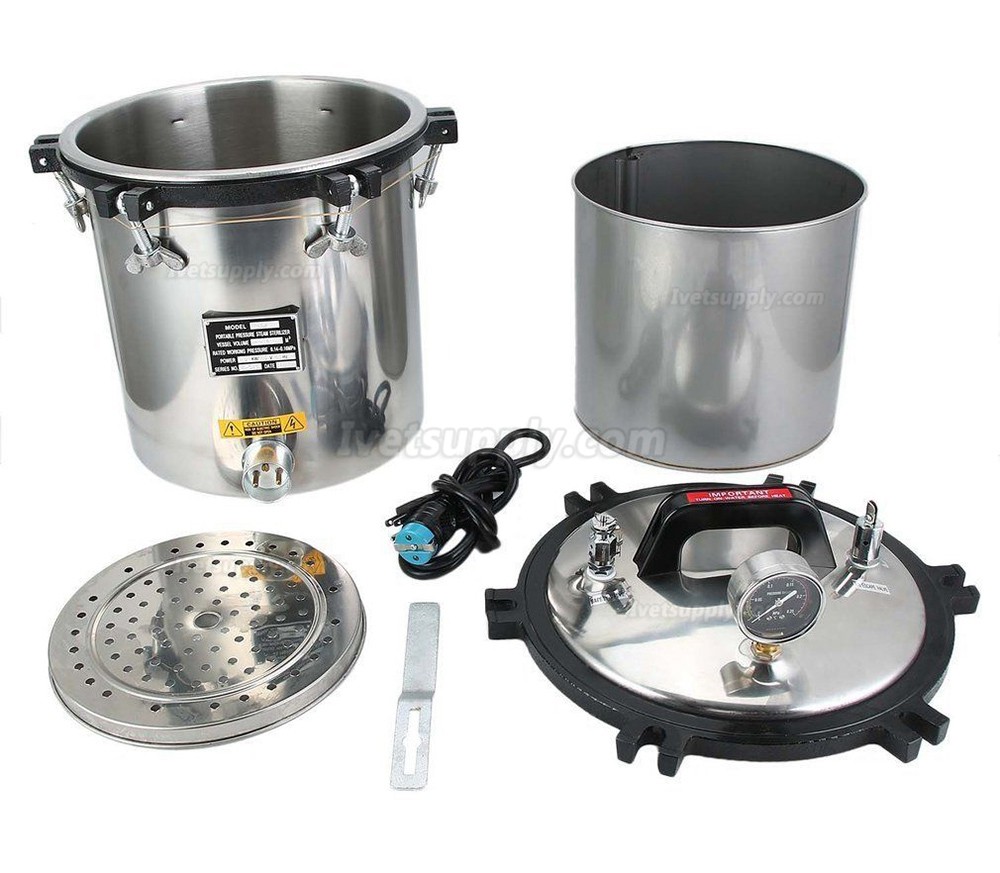 18L Veterinary /Dental/ Tattoo Autoclave Sterilization High Pressure Steam Sterilizer