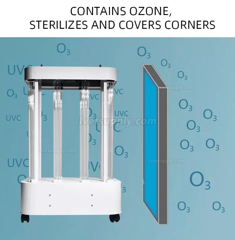 1000-1500W Professional Ultraviolet Ozone Sterilization Trolley UVC Light Sterilizer Lamp 