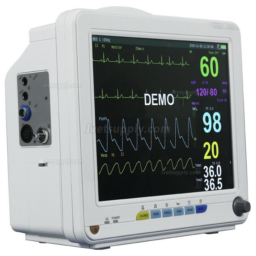 Vet Portable Vital Signs Patient Monitor 6 parameter ECG NIBP SPO2 PR ...