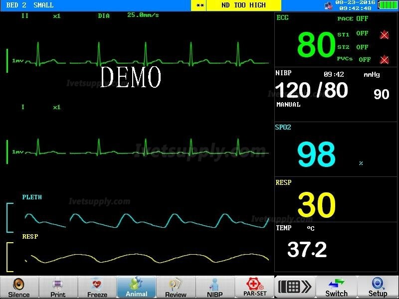 Veterinary Portable Patient Monitor Vet Vital Signs Monitor for Cats ...