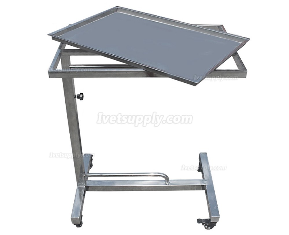 Veterinary stainless steel surgical instrument trays cart