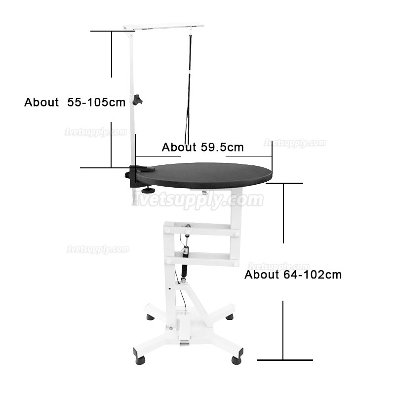 Pet Pneumatic Grooming Round Table High Adjustable Rotatable Table-top for Cat Dog Small Animal WN-209