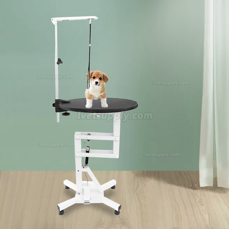 Pet Pneumatic Grooming Round Table High Adjustable Rotatable Table-top for Cat Dog Small Animal WN-209