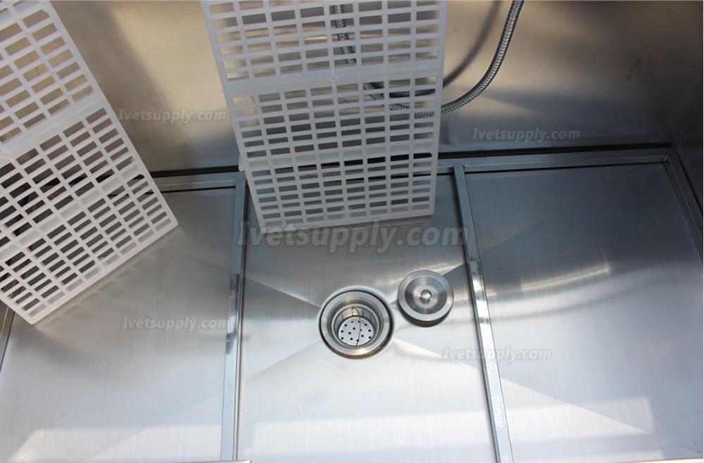 Stainless Steel Dog Cat Pet Pedal Bath Sink WT-12 With Hair Drier Machine And Sliding-door Stainless Steel Dog Cat Pet Pedal Bath Sink WT-12 With Hair Drier Machine And Sliding-door