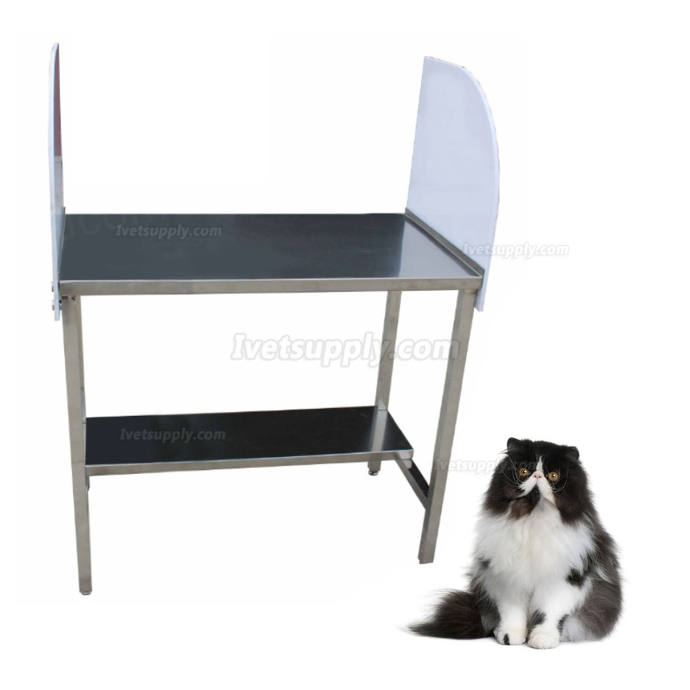 Veterinary Stainless Steel Pet Infusion Table With Acrylic Baffle