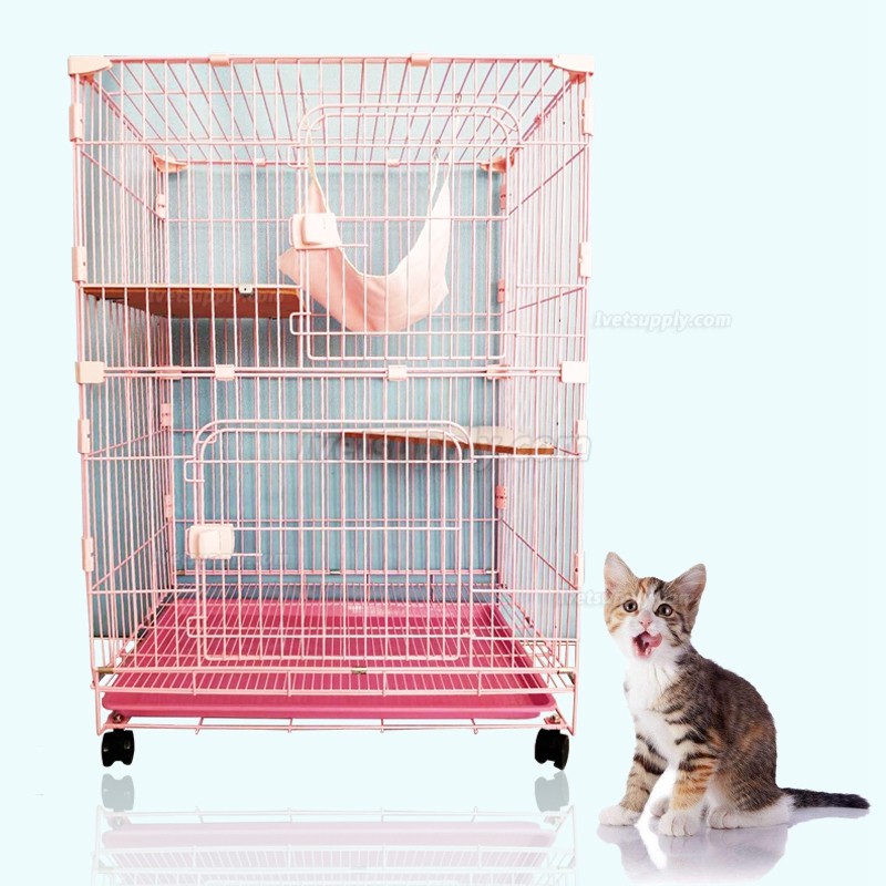 Veterinary Breathable Cat Cages Pet Cat Cattery Large 2 Layers