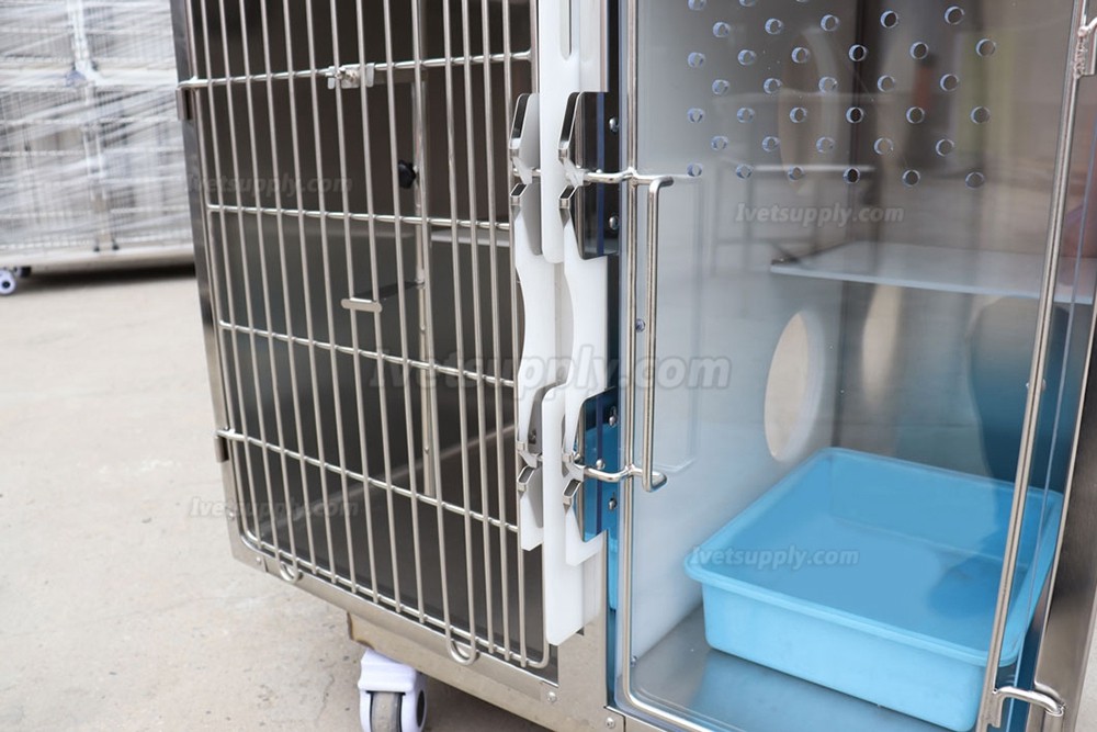 Veterinary Stainless Steel Pet Cage Mobile Dog Cat Cage WTC-02 - 4 Units