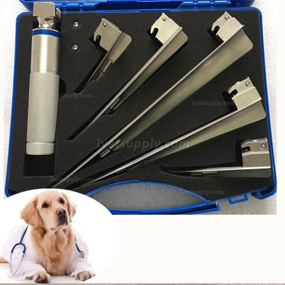 Veterinary Animal Anesthesia Laryngoscope 5 Leaves (Stainless Steel Handle)
