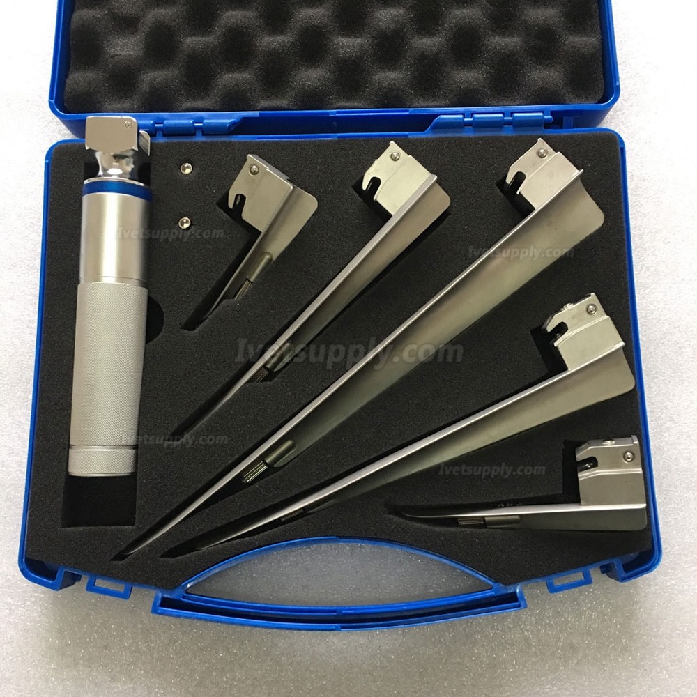 Veterinary Animal Anesthesia Laryngoscope 5 Leaves (Stainless Steel Handle) Veterinary Animal Anesthesia Laryngoscope 5 Leaves (Stainless Steel Handle)