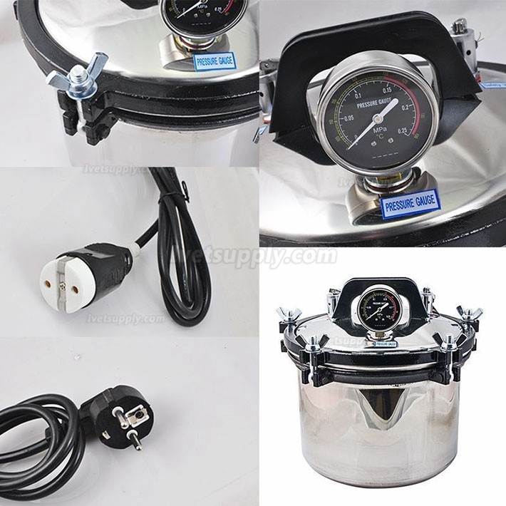 8L Portable Veterinary Autoclave Steam Sterilizer Table Top Sterilizer